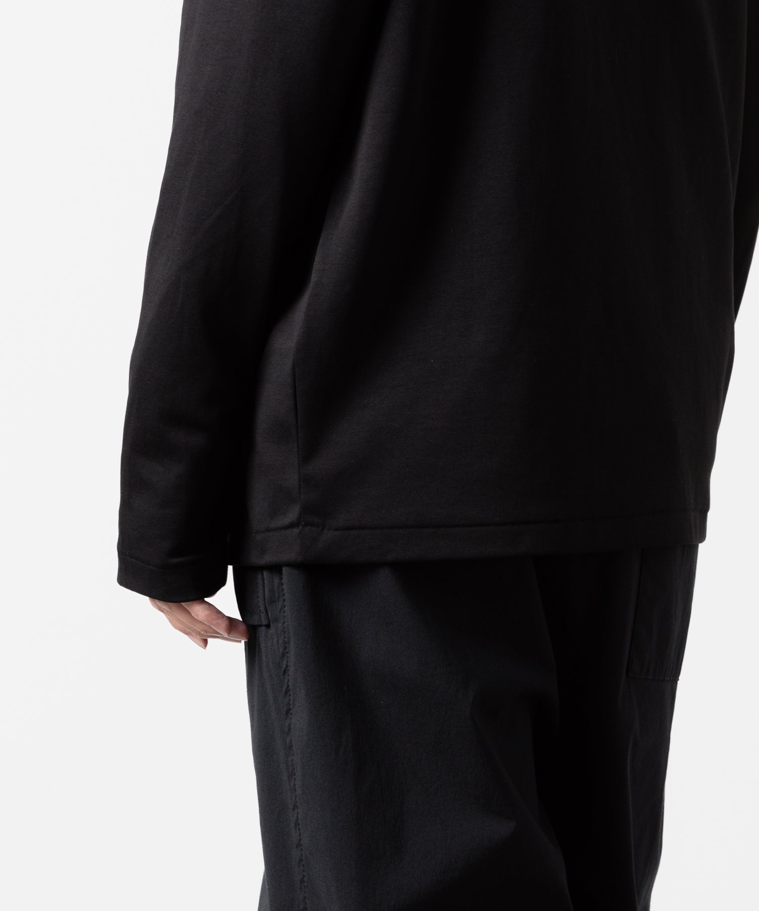 ATTACHMENT アタッチメントのCOTTON DOUBLE FACE SLIM FIT L/S TEE - BLACK  公式通販サイトsession福岡セレクトショップ