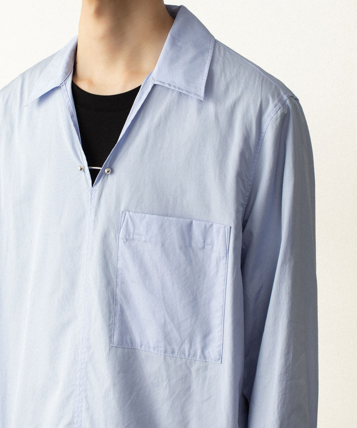 ATTACHMENT アタッチメントの140/2 GIZA BROAD PIERCED L/S SHIRT - L.BLUEの公式通販サイトsession福岡セレクトショップ