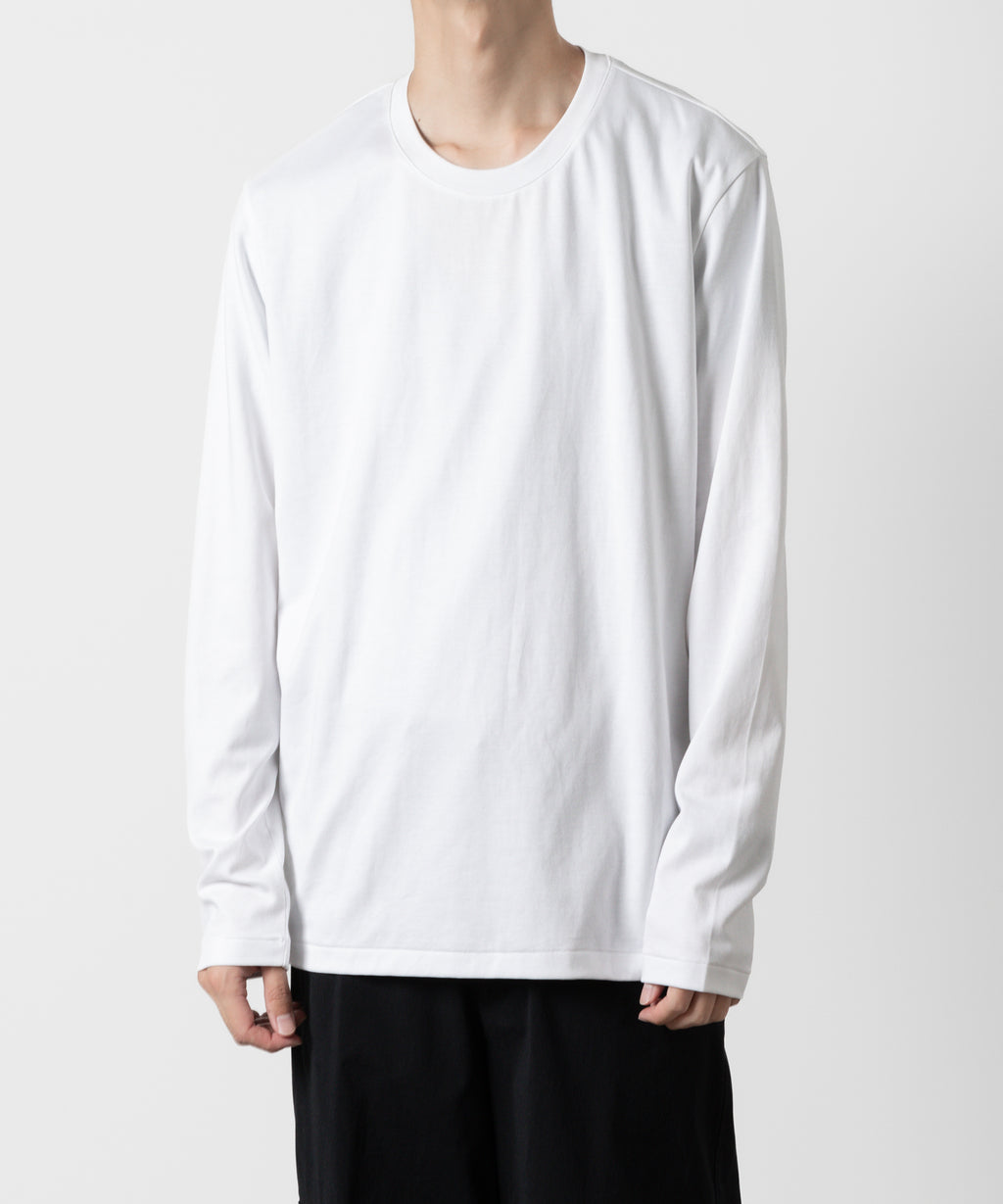 ATTACHMENT アタッチメントのCOTTON DOUBLE FACE SLIM FIT L/S TEE - WHITE  公式通販サイトsession福岡セレクトショップ