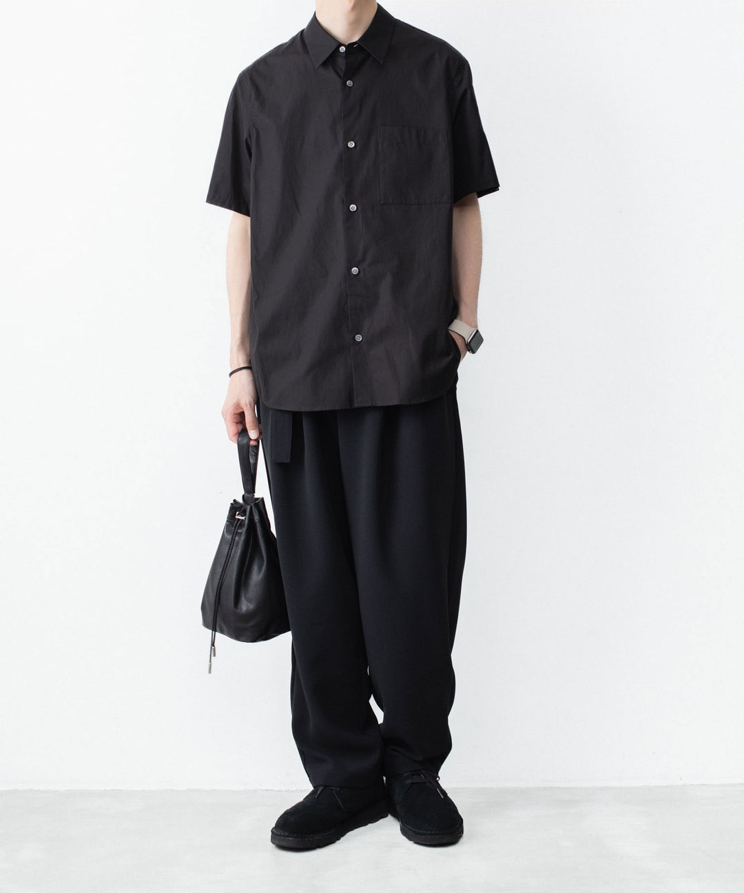 ATTACHMENT アタッチメントの140/2 GIZA BROAD S/S SHIRT - BLACKの公式通販サイトsession福岡セレクトショップ
