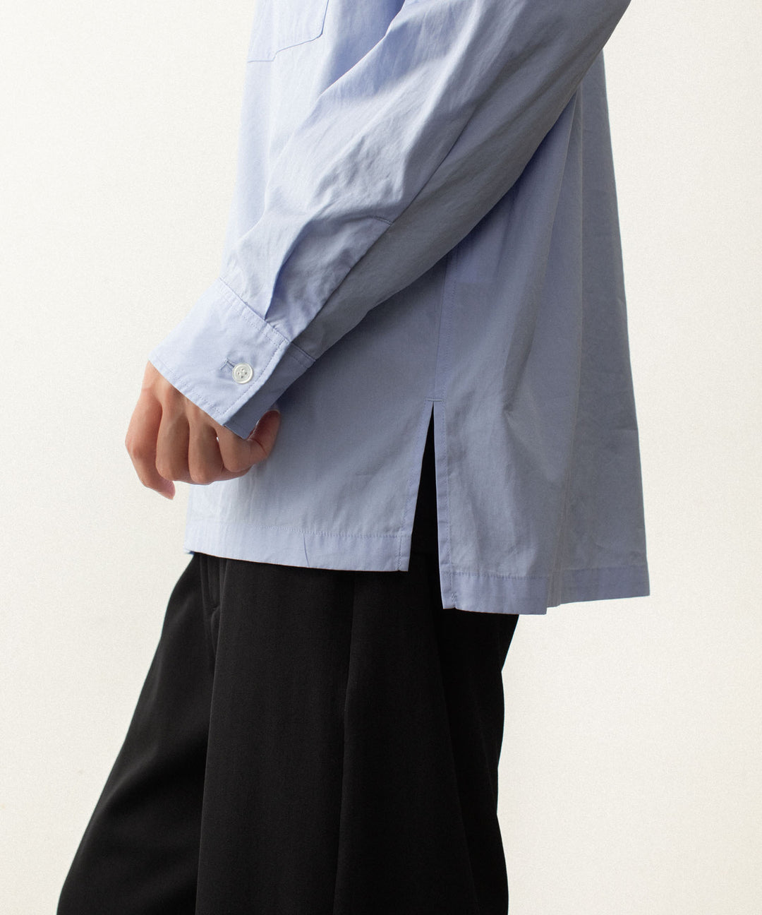 ATTACHMENT アタッチメントの140/2 GIZA BROAD PIERCED L/S SHIRT - L.BLUEの公式通販サイトsession福岡セレクトショップ