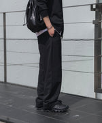画像をギャラリービューアに読み込む, ATTACHMENT アタッチメントのCO STRETCH TERRY 1TUCK EASY TROUSERS - BLACKの公式通販サイトsession福岡セレクトショップ
