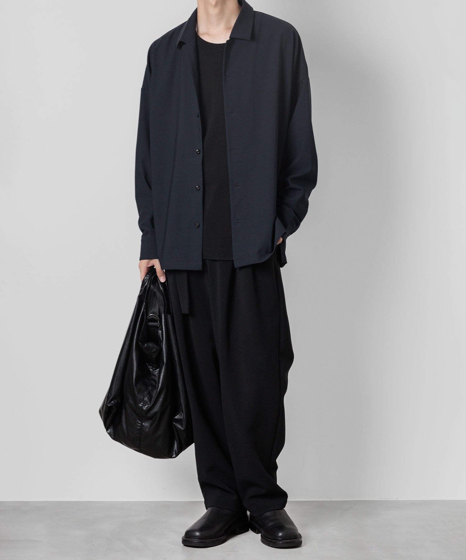 ATTACHMENT アタッチメントのPE/RY STRETCH TROPICAL OVERSIZED OPENCOLLAR L/S SHIRT - NAVY 公式通販サイトsession福岡セレクトショップ