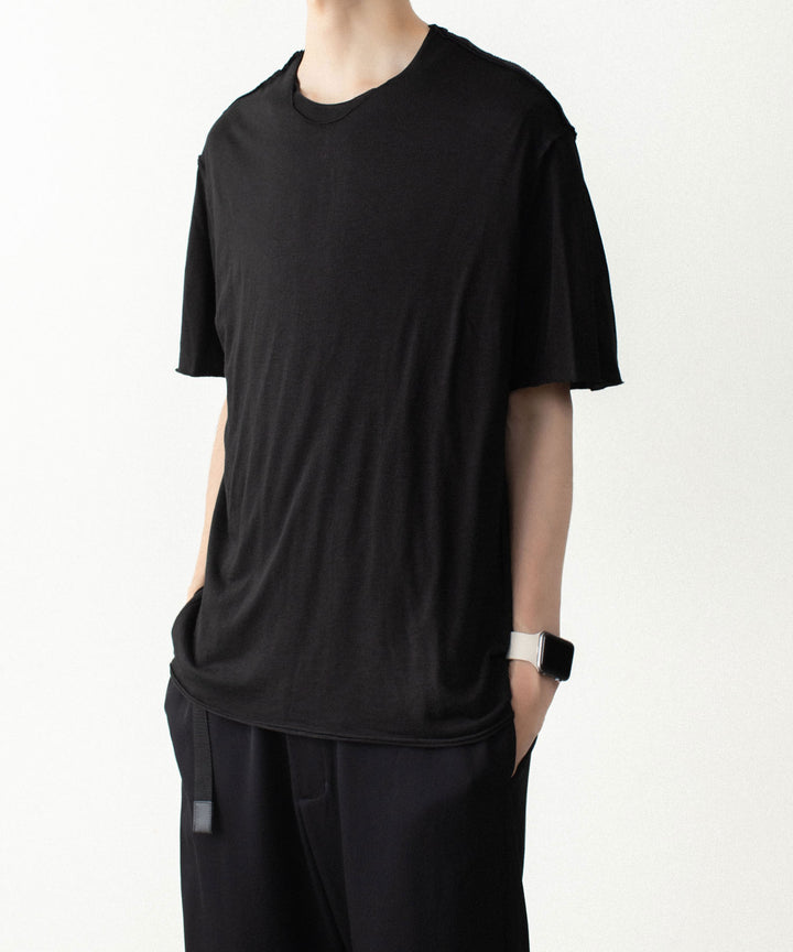 ATTACHMENT アタッチメントのCO/CU JERSEY SLIM FIT LAYERED S/S TEE - BLACKの公式通販サイトsession福岡セレクトショップ