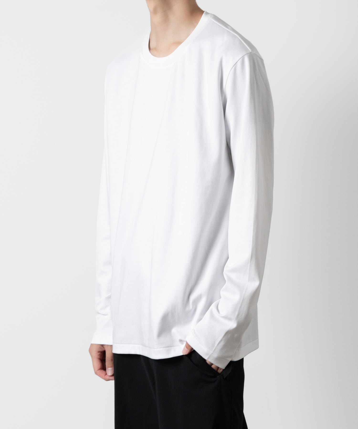 ATTACHMENT アタッチメントのCOTTON DOUBLE FACE SLIM FIT L/S TEE - WHITE  公式通販サイトsession福岡セレクトショップ