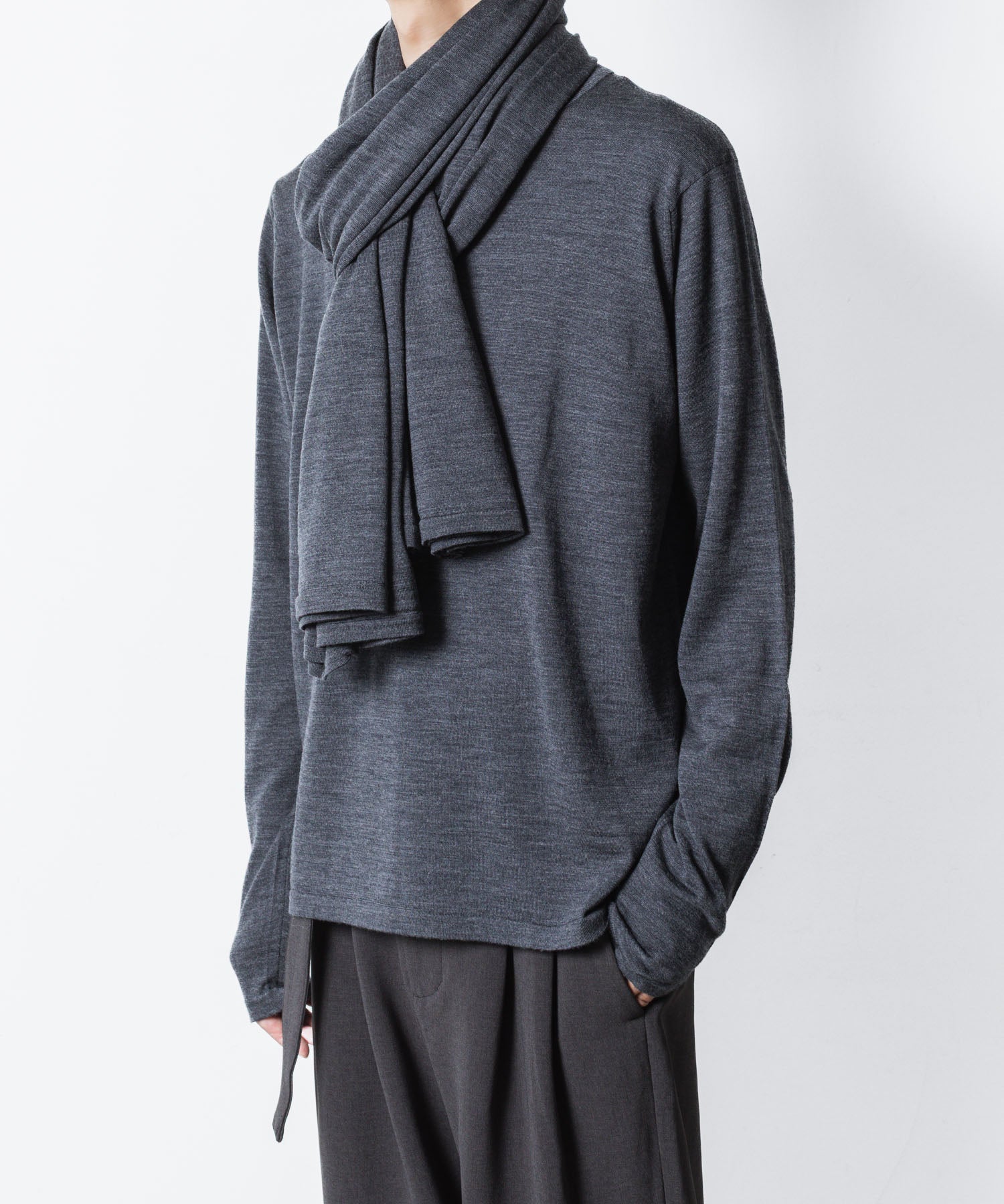 ATTACHMENT アタッチメント × JOHN SMEDLEYの× JOHN SMEDLEY MERINO EXTRAFINE WIDE STOLE - D.GRAYの公式通販サイトsession福岡セレクトショップ