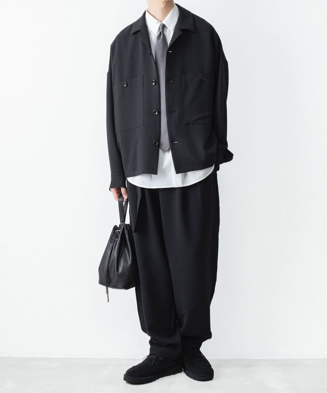 ATTACHMENT アタッチメントのSILK SATIN JACQUARD TIE - BLACKの公式通販サイトsession福岡セレクトショップ
