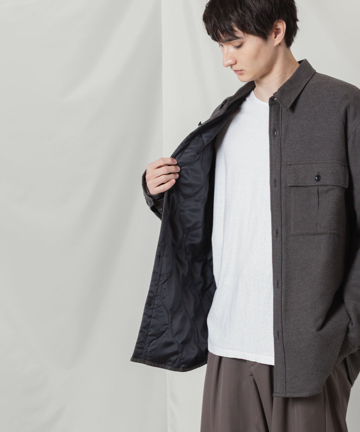 ATTACHMENT アタッチメントのRY/CO/SI FLANNEL PADDING L/S SHIRT - D.GRAYの公式通販サイトsession福岡セレクトショップ