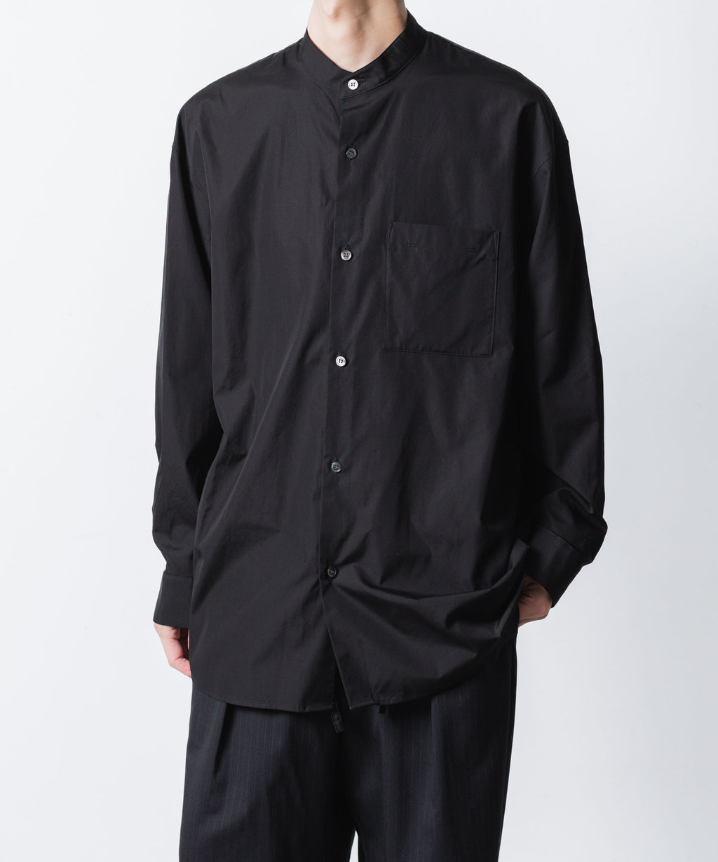 ATTACHMENT アタッチメントの140/2 GIZA BROAD BANDCOLLAR L/S SHIRT - BLACKの公式通販サイトsession福岡セレクトショップ