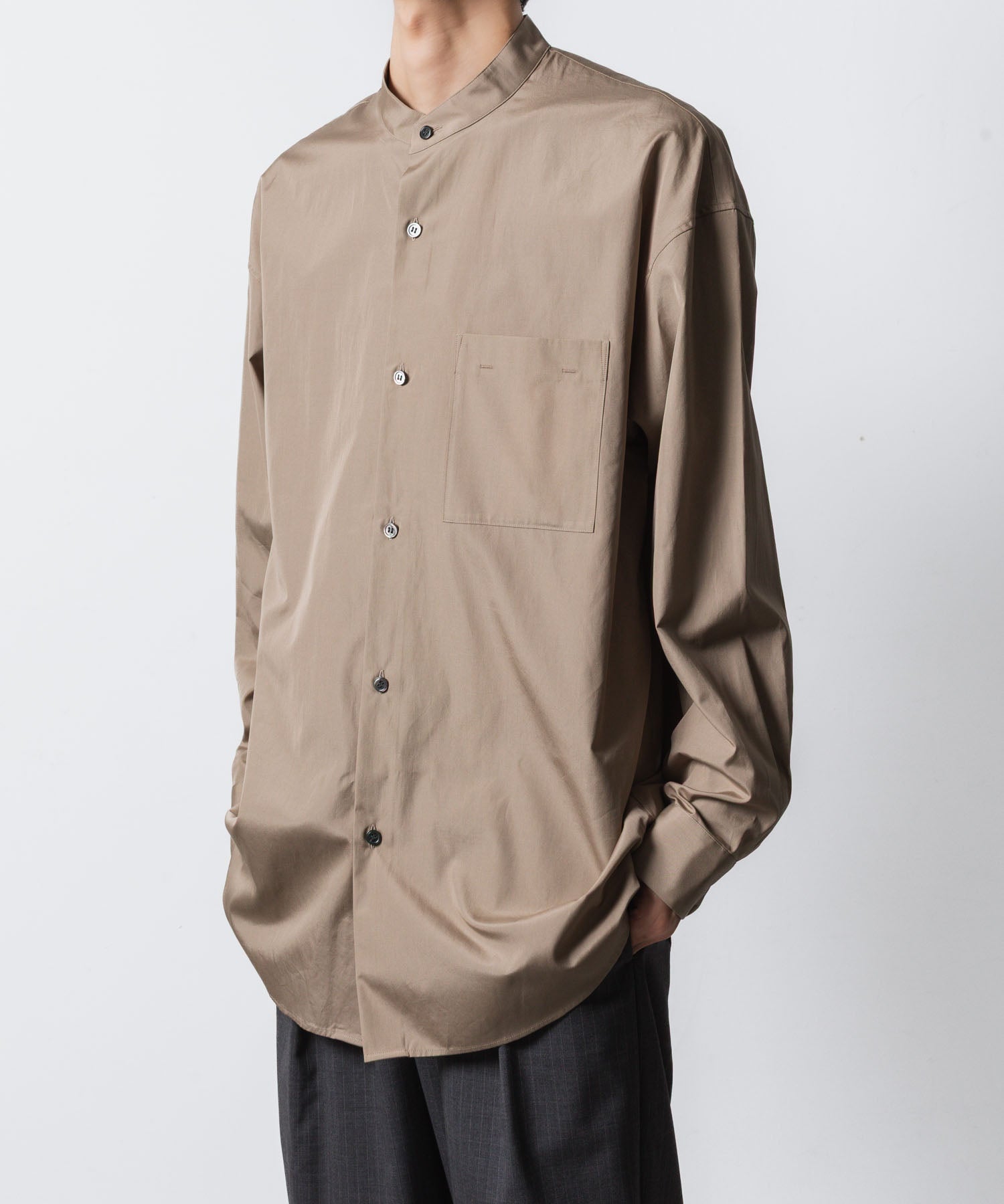 ATTACHMENT アタッチメントの140/2 GIZA BROAD BANDCOLLAR L/S SHIRT - CAMELの公式通販サイトsession福岡セレクトショップ