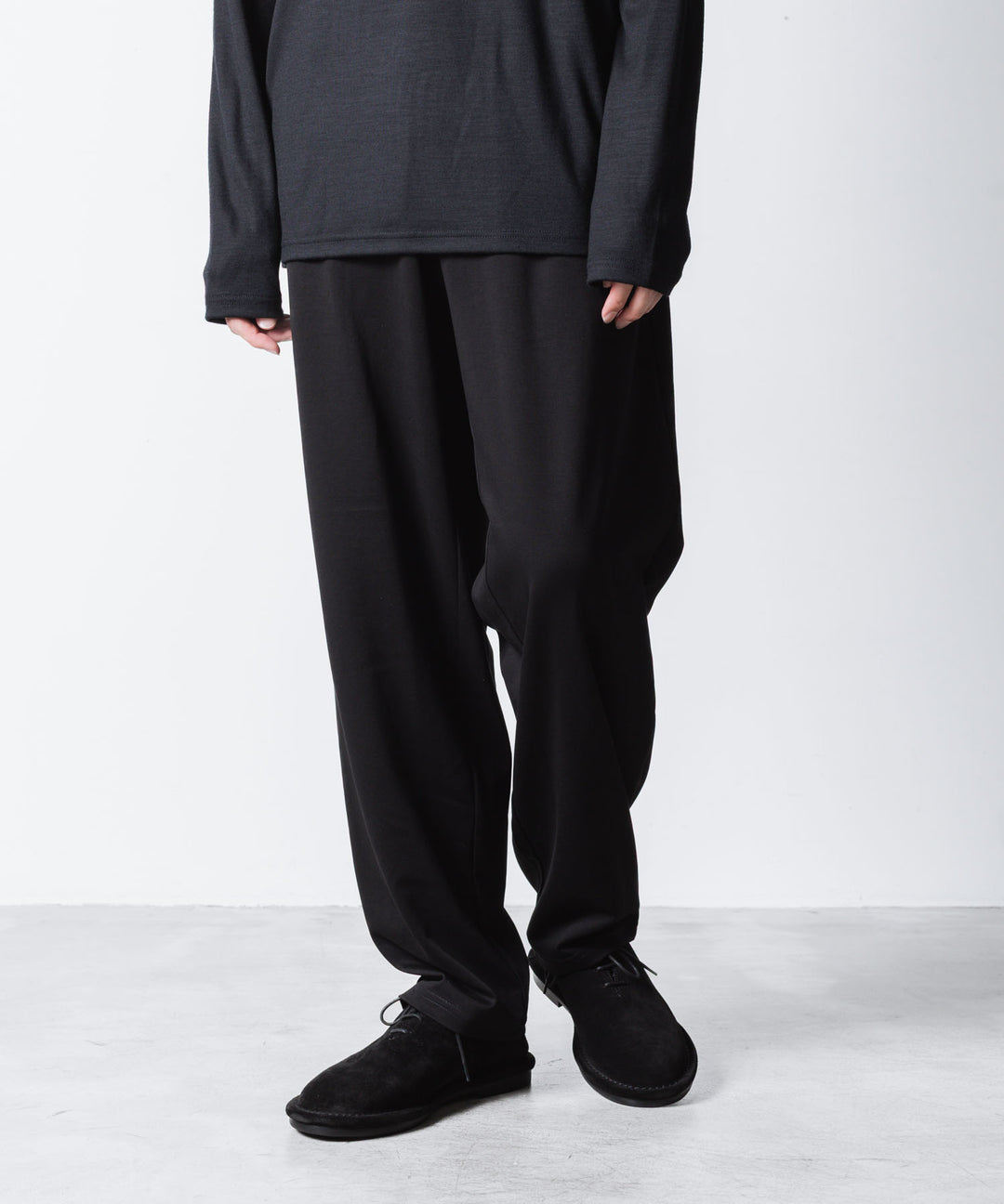 ATTACHMENT アタッチメントのCOTTON DOUBLE FACE LOUNGE TROUSERS - BLACKの公式通販サイトsession福岡セレクトショップ