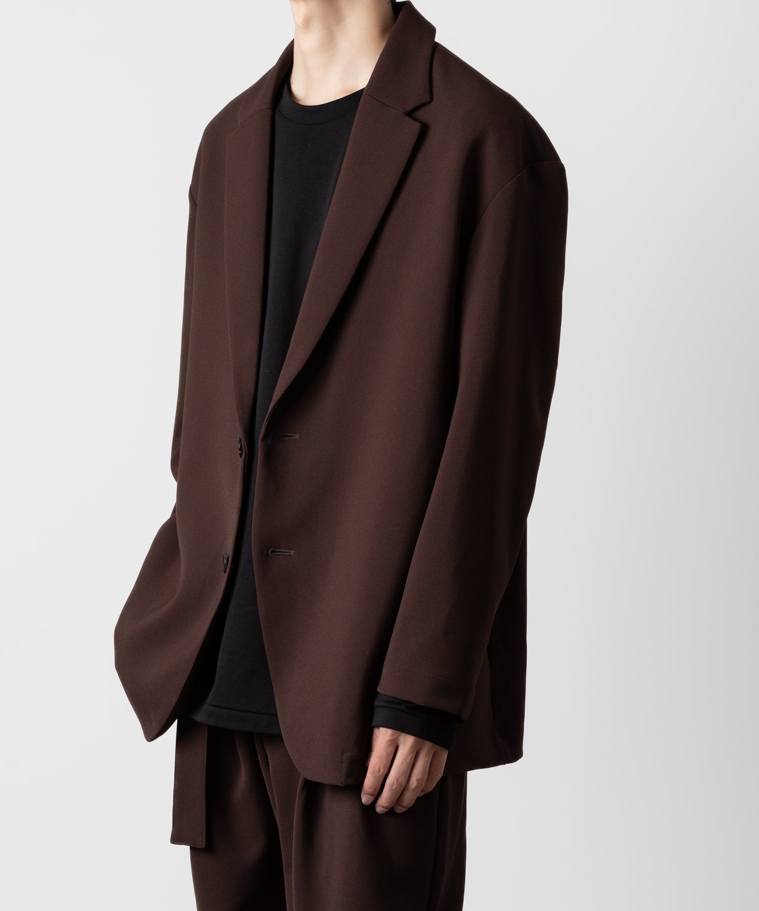 ATTACHMENT アタッチメントのPE STRETCH DOUBLE CLOTH OVERSIZED 2B JACKET - BROWN 公式通販サイトsession福岡セレクトショップ