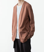 画像をギャラリービューアに読み込む, ATTACHMENT アタッチメントのCOTTON DOUBLE FACE COLLARLESS CARDIGAN - BROWNの公式通販サイトsession福岡セレクトショップ
