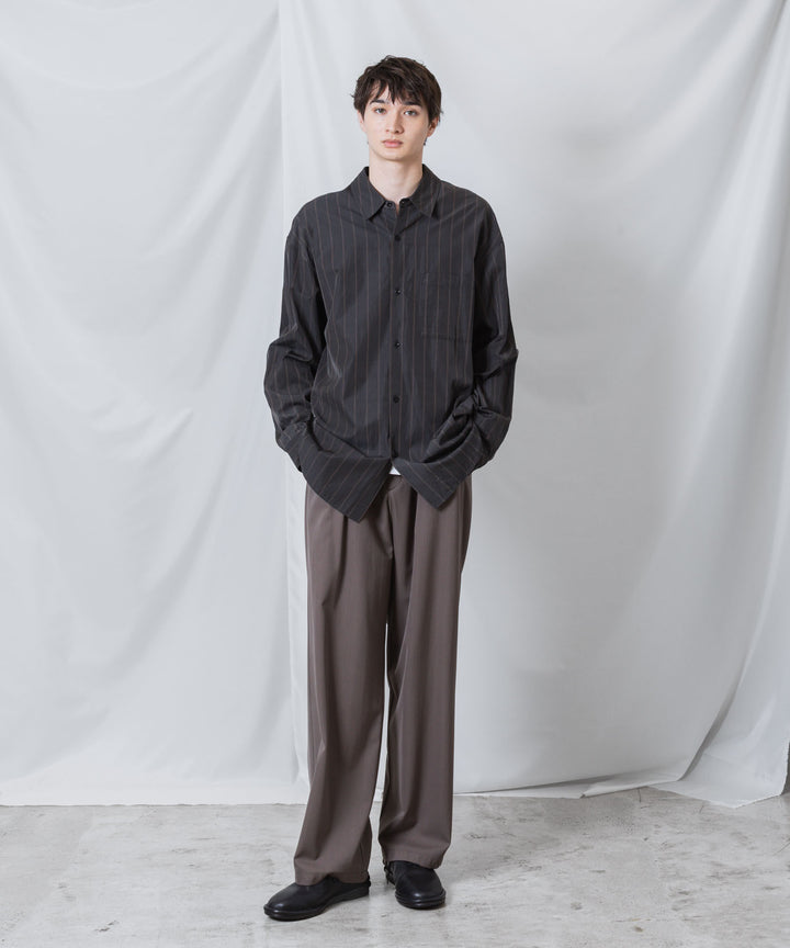 ATTACHMENT アタッチメントのCU/CO STRIPE TWILL L/S SHIRT - S.GRAYの公式通販サイトsession福岡セレクトショップ