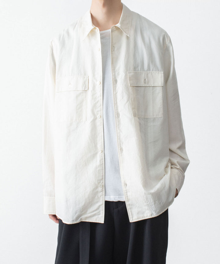 ATTACHMENT アタッチメントのCO/TEN JACQUARD LAWN PATCH POCKET L/S SHIRT - S.OFF WHITEの公式通販サイトsession福岡セレクトショップ