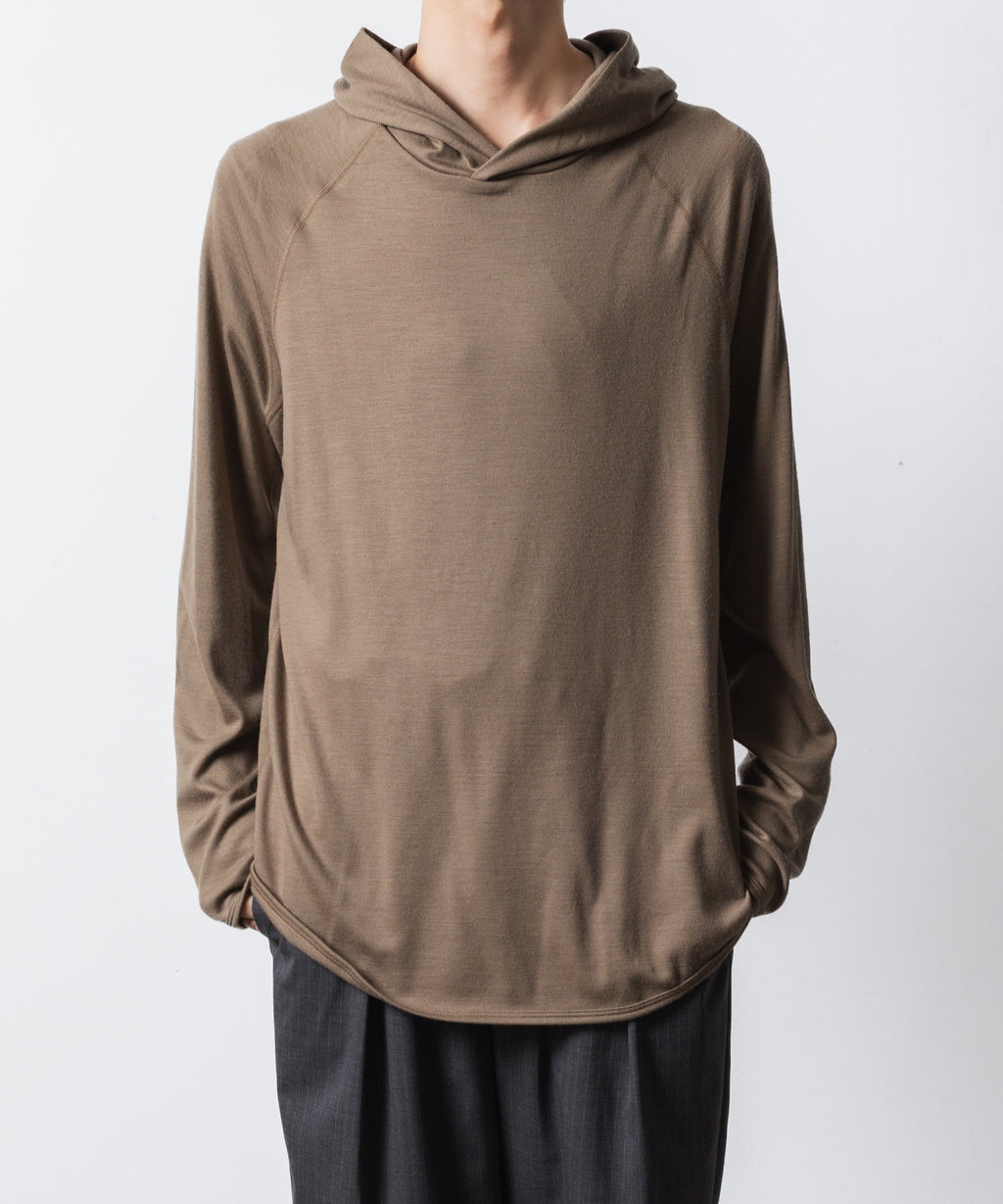 ATTACHMENT アタッチメントの1/60 WOOL SMOOTH HOODED PULLOVER - CAMELの公式通販サイトsession福岡セレクトショップ