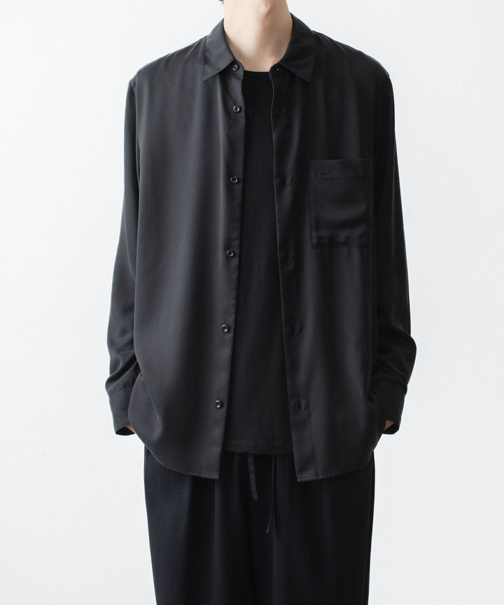 ATTACHMENT アタッチメントのCU/PE FIBRIL SATIN L/S SHIRT - BLACKの公式通販サイトsession福岡セレクトショップ