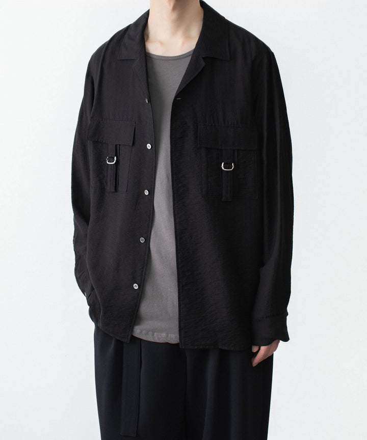 ATTACHMENT アタッチメントのLY/SI LAWN PATCH POCKET OPEN COLLAR L/S SHIRT - BLACKの公式通販サイトsession福岡セレクトショップ