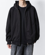 画像をギャラリービューアに読み込む, ATTACHMENT アタッチメントのCO STRECH TERRY ZIP UP HOODIE - BLACKの公式通販サイトsession福岡セレクトショップ
