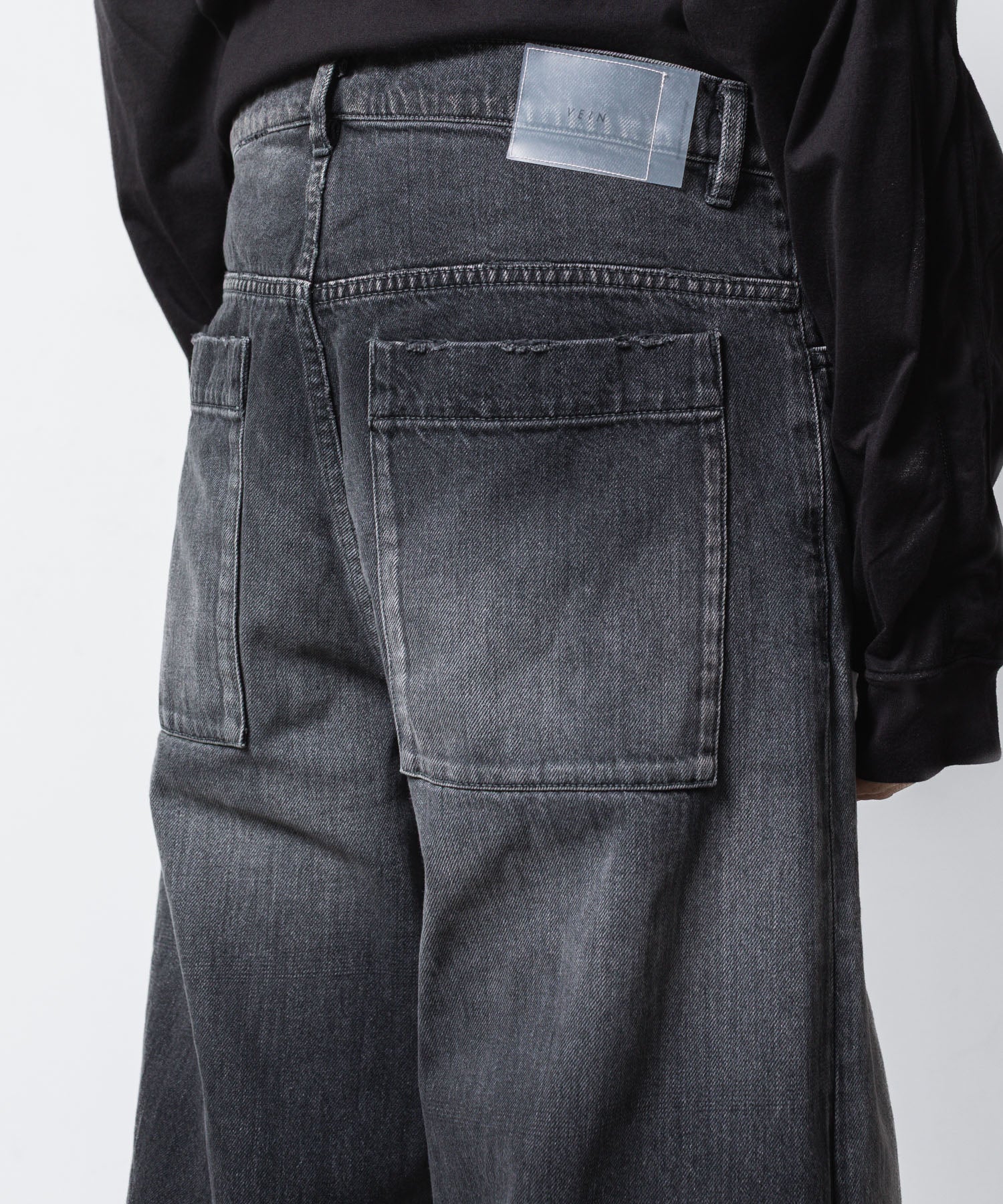 VEIN ヴェインの11OZ DENIM CUT OFF BAGGY TROUSERS - BLACKの公式通販サイトsession福岡セレクトショップ