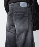 画像をギャラリービューアに読み込む, VEIN ヴェインの11OZ DENIM CUT OFF BAGGY TROUSERS - BLACKの公式通販サイトsession福岡セレクトショップ
