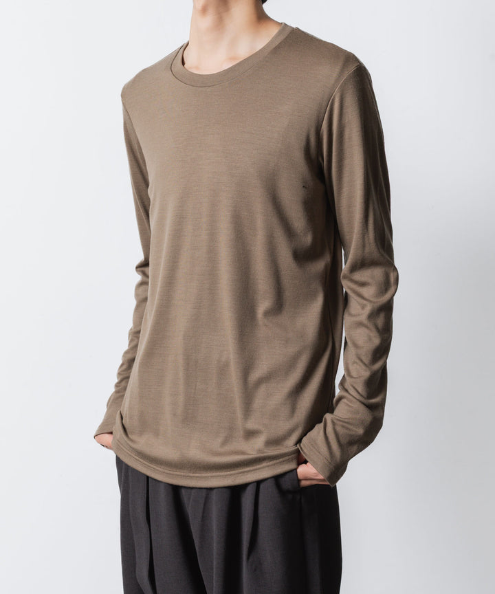 ATTACHMENT アタッチメントの1/60 WOOL SMOOTH SLIM FIT L/S TEE - CAMELの公式通販サイトsession福岡セレクトショップ