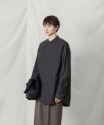 画像をギャラリービューアに読み込む, ATTACHMENT アタッチメントのCU/CO STRIPE TWILL BANDCOLLAR L/S SHIRT - S.GRAYの公式通販サイトsession福岡セレクトショップ
