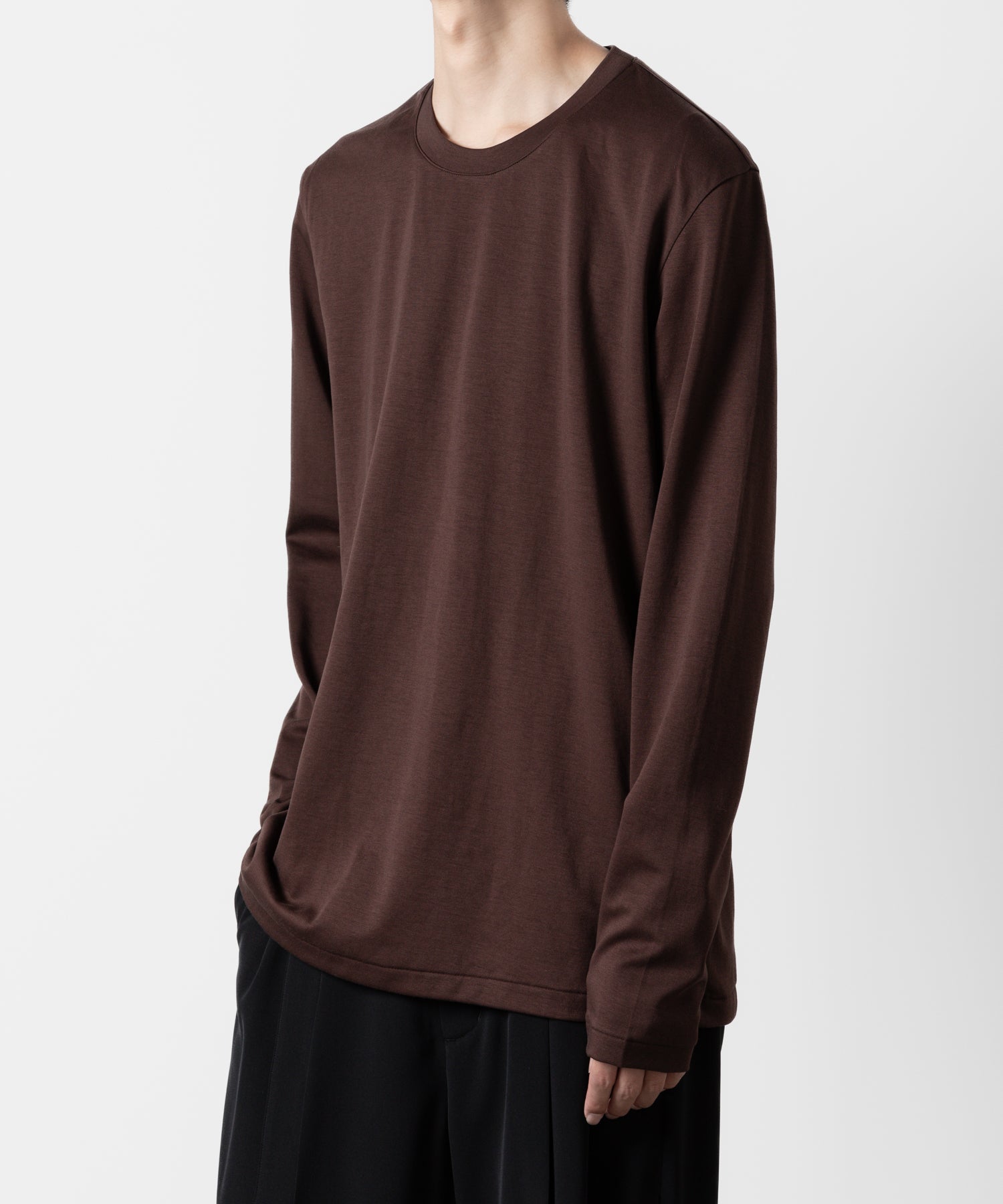 ATTACHMENT アタッチメントのCOTTON DOUBLE FACE SLIM FIT L/S TEE - BORDEAUX  公式通販サイトsession福岡セレクトショップ