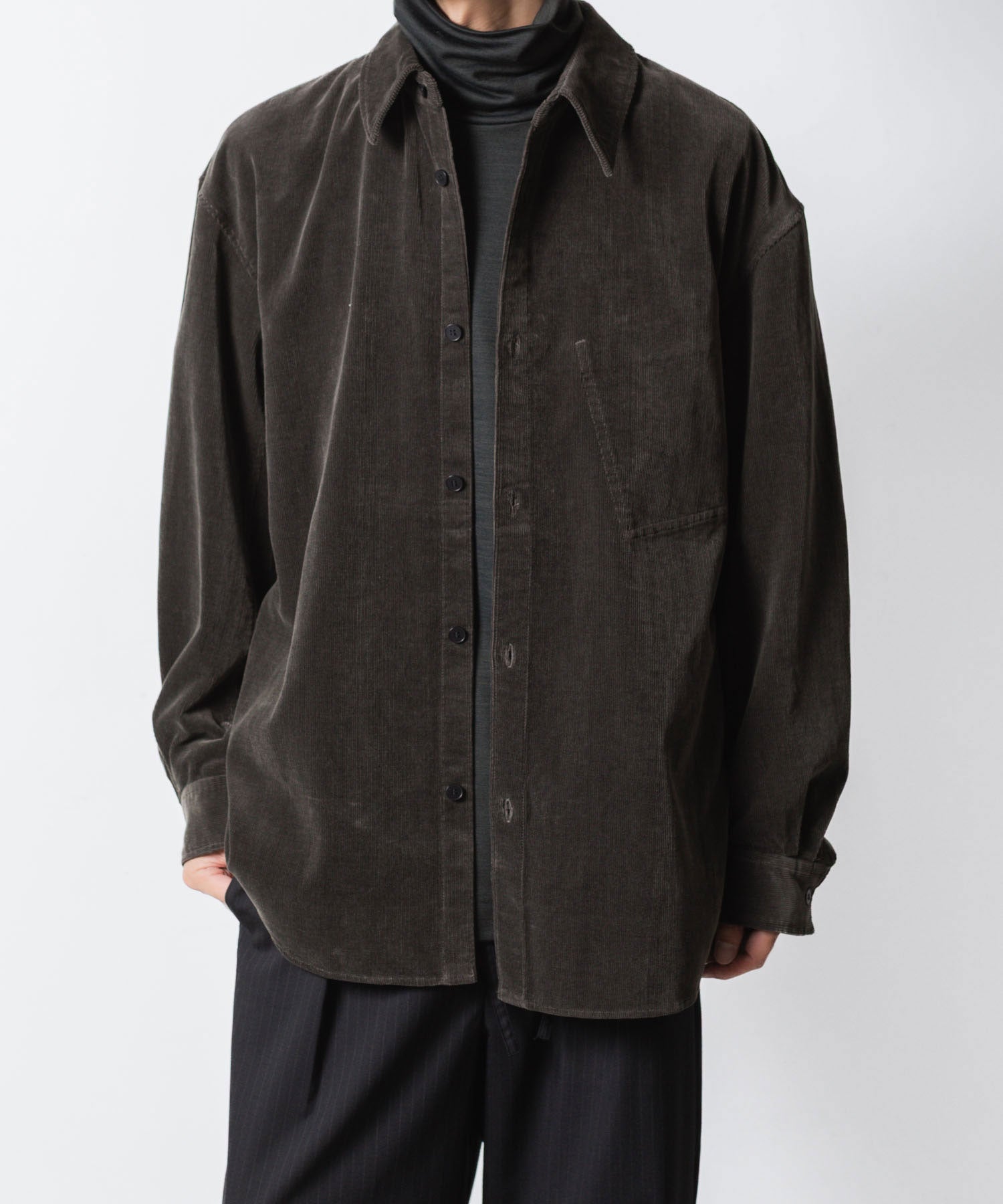 VEIN ヴェインのFINX CO CORDUROY L/S SHIRT - D.GRAYの公式通販サイトsession福岡セレクトショップ