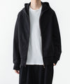 【 ATTACHMENT 】CO STRETCH TERRY ZIP UP HOODIE - BLACK