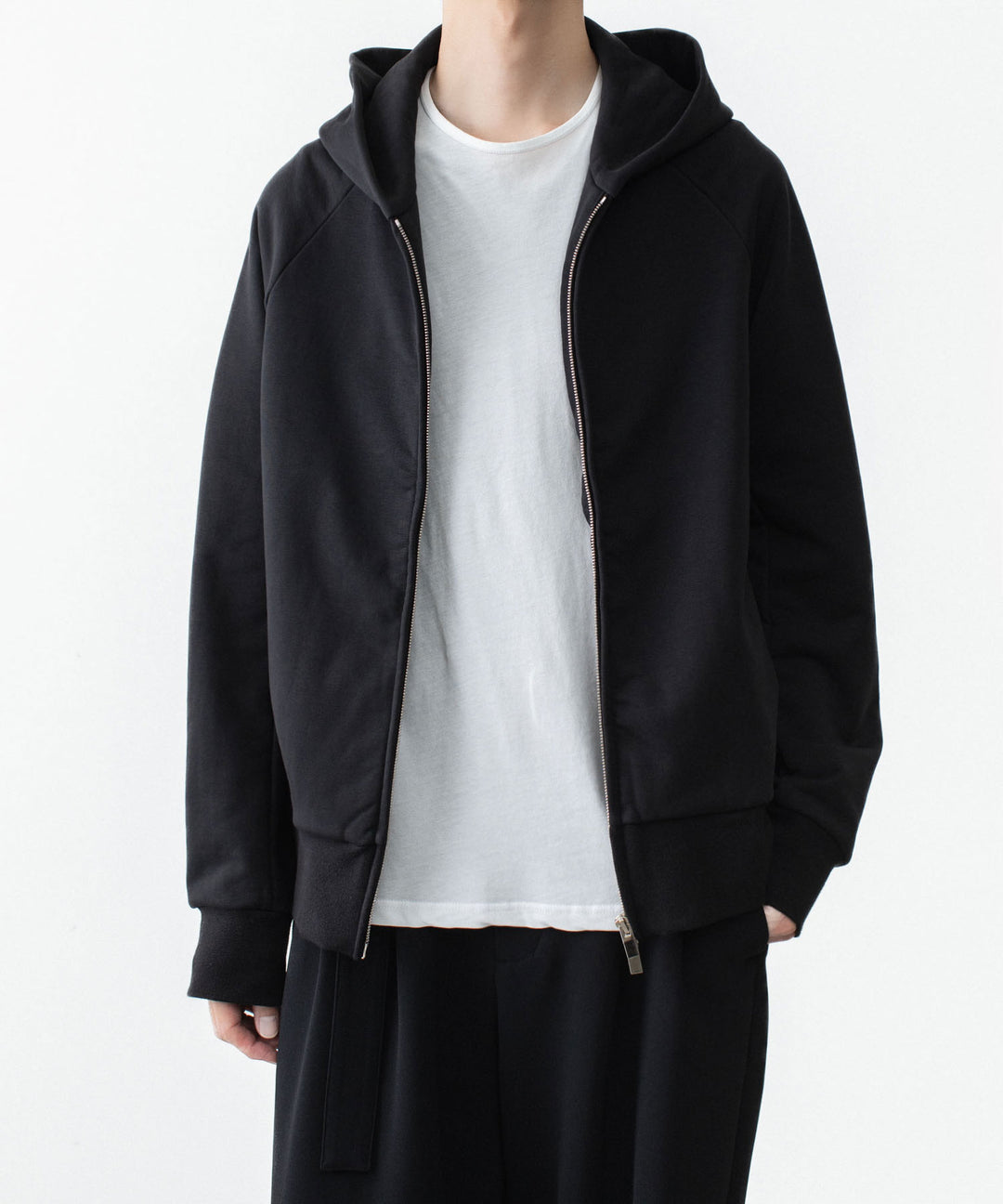 ATTACHMENT アタッチメントのCO STRETCH TERRY ZIP UP HOODIE - BLACKの公式通販サイトsession福岡セレクトショップ