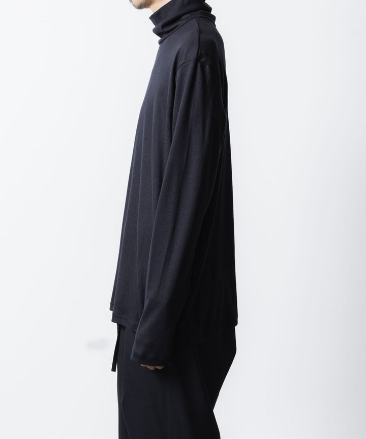 ATTACHMENT アタッチメントの1/60 WOOL SMOOTH HIGH NECK TURTLE L/S TEE - NAVYの公式通販サイトsession福岡セレクトショップ