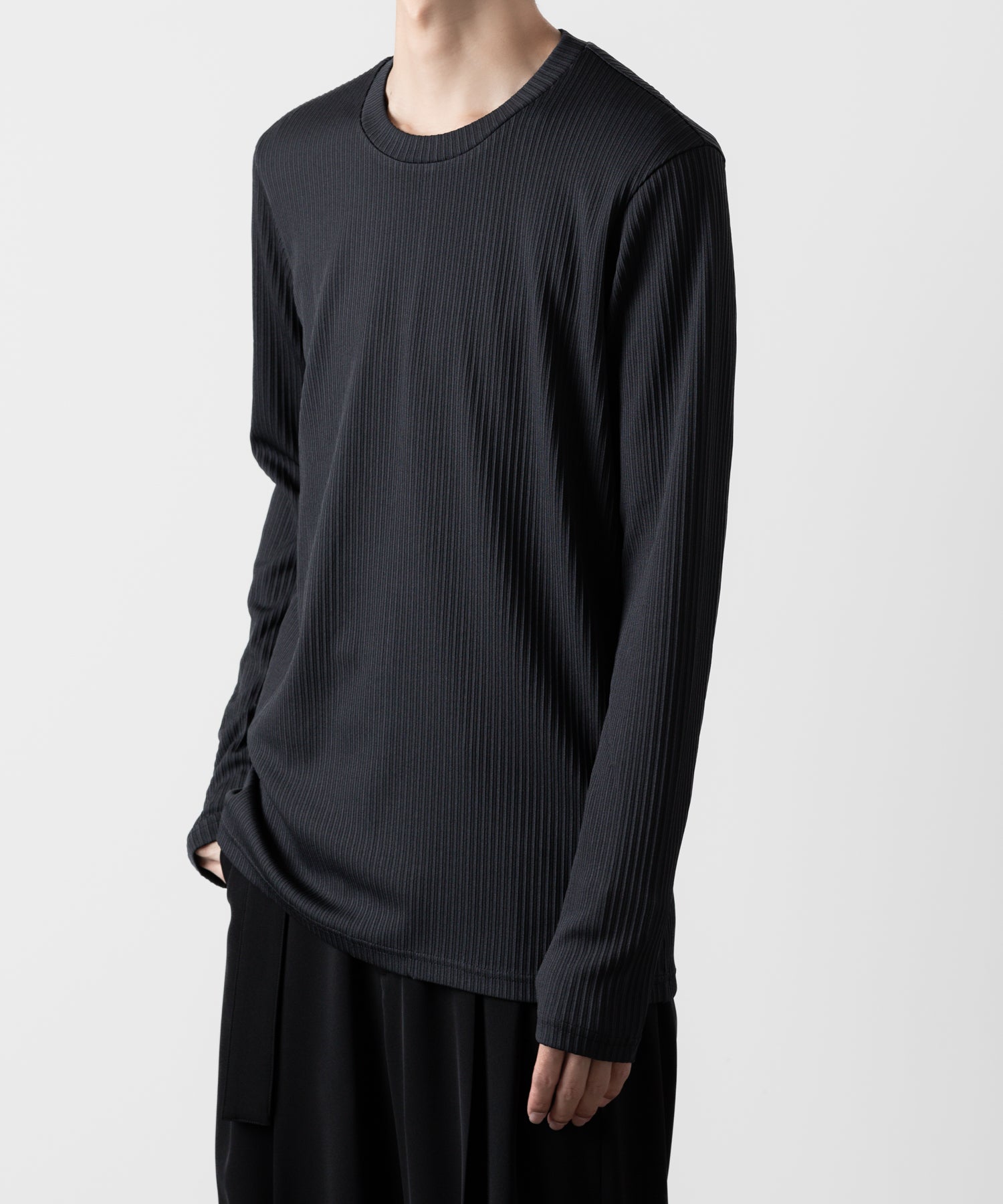 ATTACHMENT アタッチメントのPE STRETCH RIB SLIM FIT L/S TEE - D.GRAY 公式通販サイトsession福岡セレクトショップ