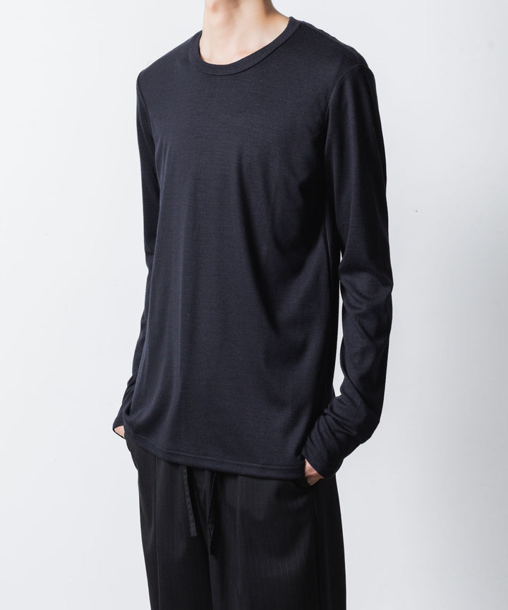 ATTACHMENT アタッチメントの1/60 WOOL SMOOTH SLIM FIT L/S TEE - NAVYの公式通販サイトsession福岡セレクトショップ