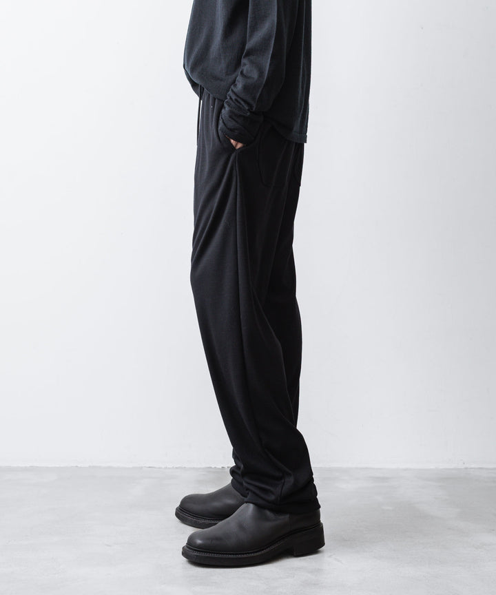 ATTACHMENT アタッチメントの1/60 WOOL SMOOTH SLIM FIT LOUNGE TROUSERS - BLACKの公式通販サイトsession福岡セレクトショップ