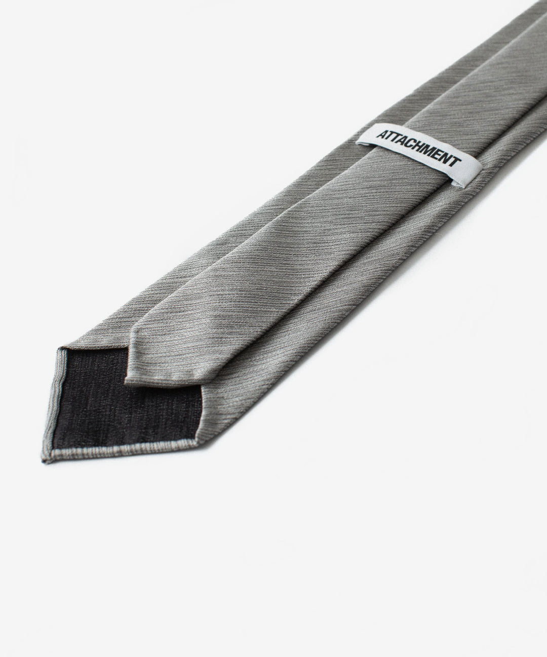 【 ATTACHMENT 】SILK SATIN JACQUARD TIE - D.GRAY