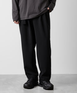 ATTACHMENT アタッチメントのPE STRETCH DOUBLE CLOTH BELTED TAPERED FIT TROUSERS - BLACK 公式通販サイトsession福岡セレクトショップ