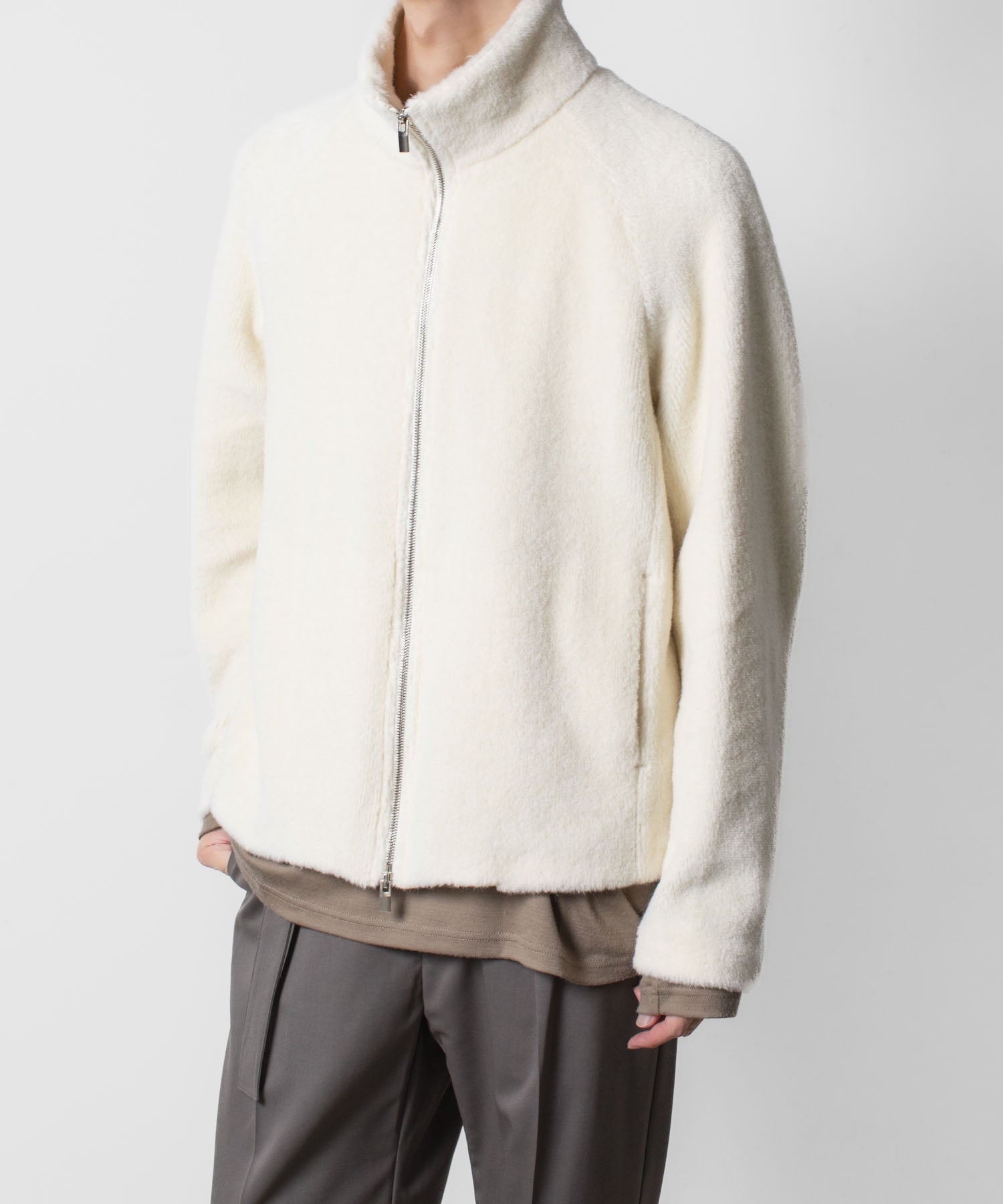 ATTACHMENT アタッチメントのWO/ALPACA BOA ZIP UP BLOUSON - OFF WHITEの公式通販サイトsession福岡セレクトショップ