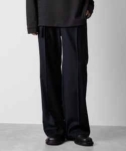 ATTACHMENT アタッチメントのWASHABLE WO/PE STRETCH SAXONY BELTED WIDE TROUSERS - NAVY 公式通販サイトsession福岡セレクトショップ