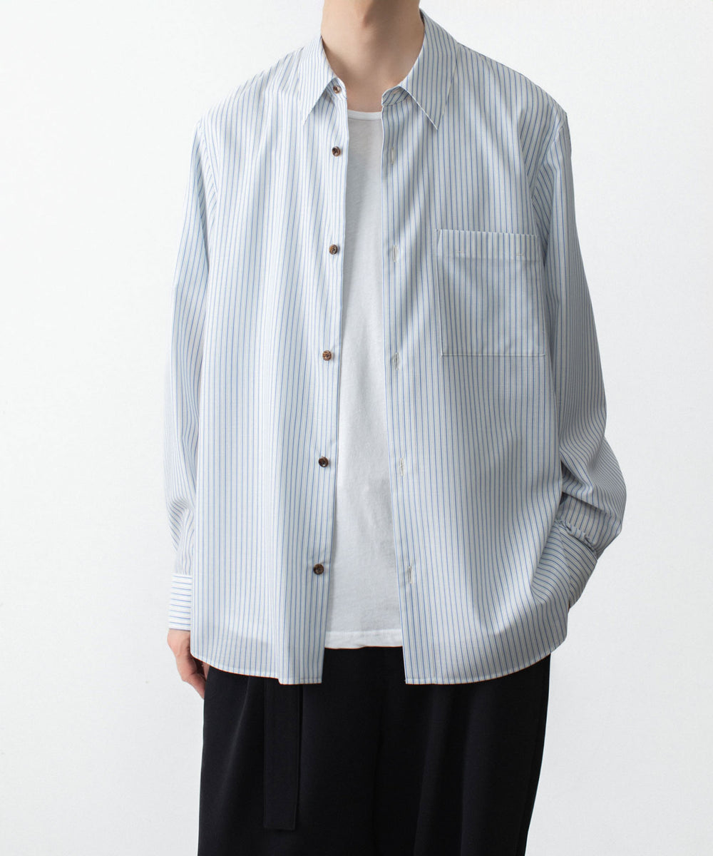 ATTACHMENT アタッチメントのWO/PE STRIPE L/S SHIRT - S.BLUEの公式通販サイトsession福岡セレクトショップ