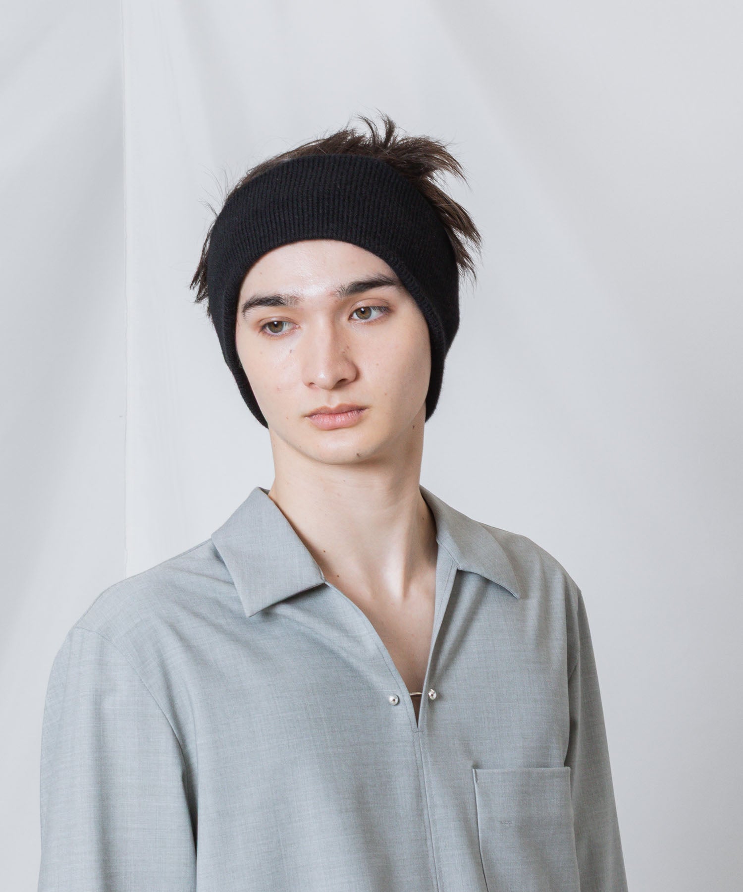 ATTACHMENT アタッチメントのCASHMERE　KNIT HAIR BAND - BLACKの公式通販サイトsession福岡セレクトショップ