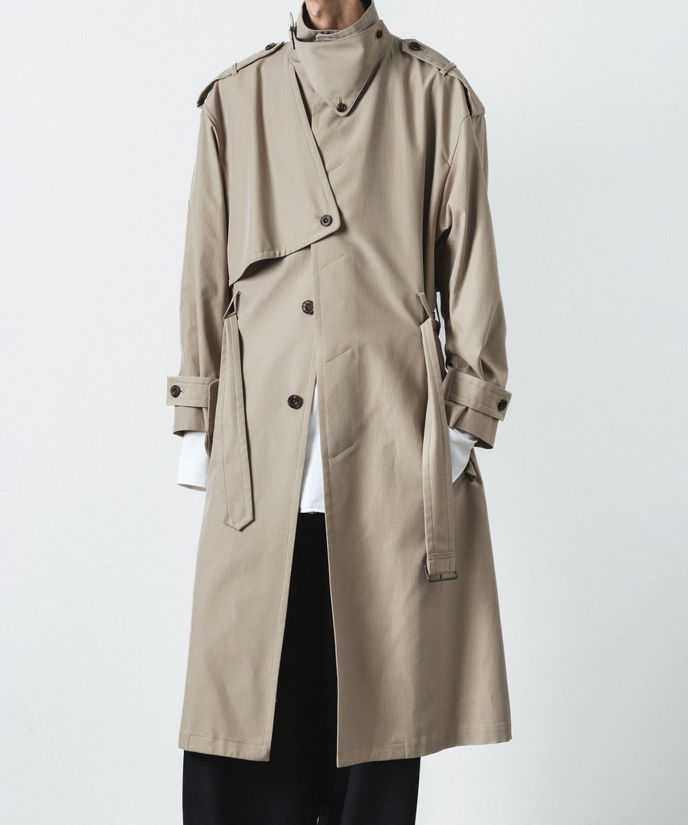 センブリ茶　ATO トレンチコート　アトウ　22AW ato】STAND COLLAR SINGLE TRENCH COAT - BEIGE | 公式通販サイト
