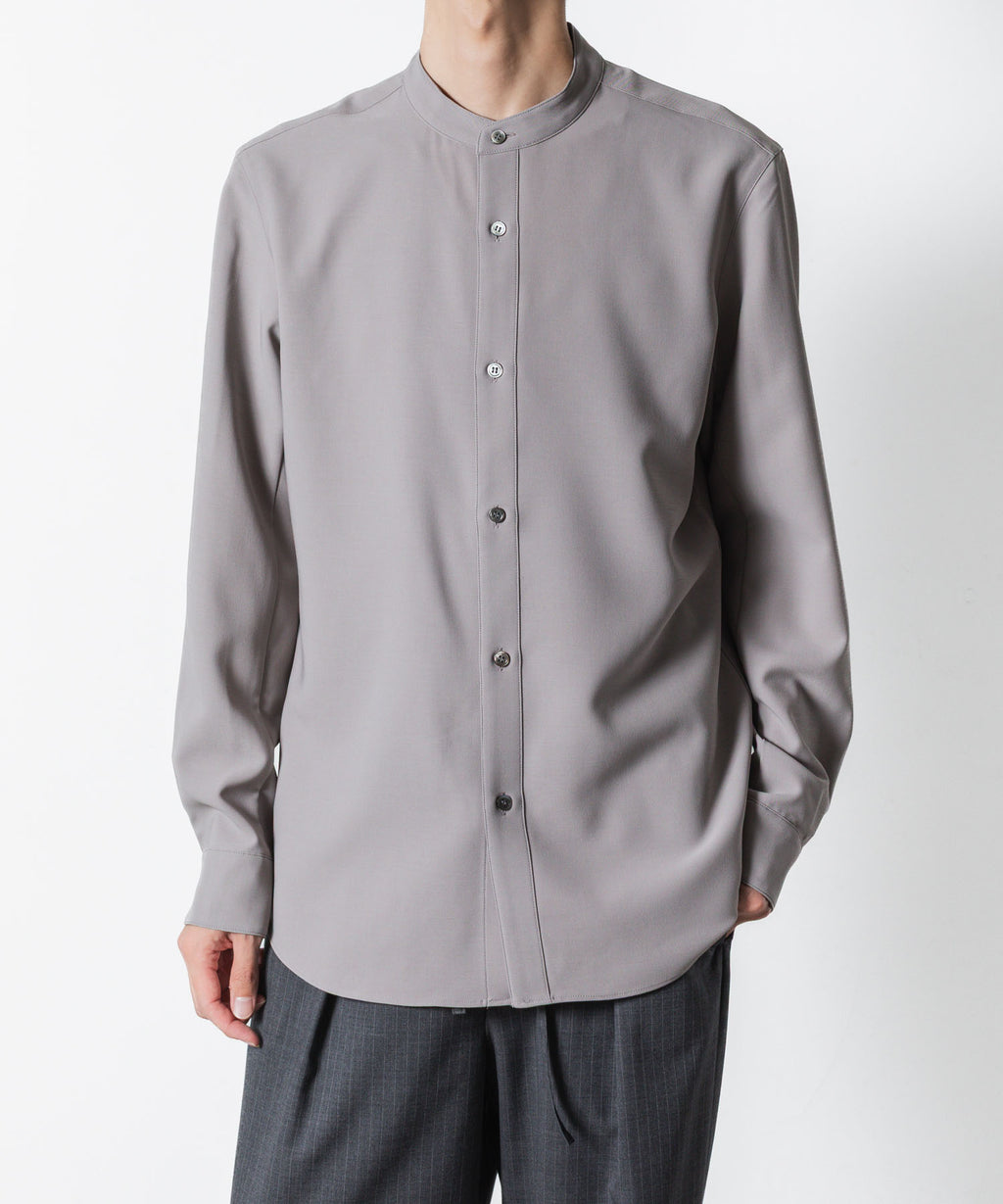 ATTACHMENT アタッチメントのPE COMPACT TWILL BAND COLLAR DRESS SHIRT - L.KH GRAYの公式通販サイトsession福岡セレクトショップ