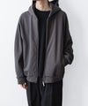 【 ATTACHMENT 】CO STRECH TERRY ZIP UP HOODIE - D.GRAY