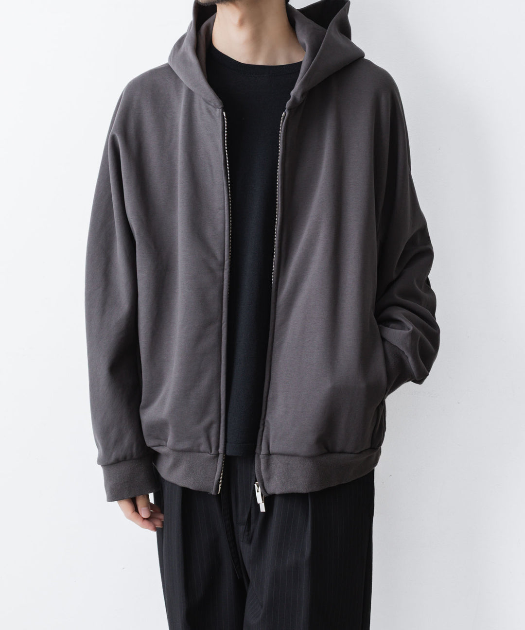 ATTACHMENT アタッチメントのCO STRECH TERRY ZIP UP HOODIE - D.GRAYの公式通販サイトsession福岡セレクトショップ