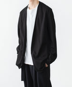 画像をギャラリービューアに読み込む, ATTACHMENT アタッチメントのCOTTON DOUBLE FACE COLLARLESS CARDIGAN - BLACKの公式通販サイトsession福岡セレクトショップ
