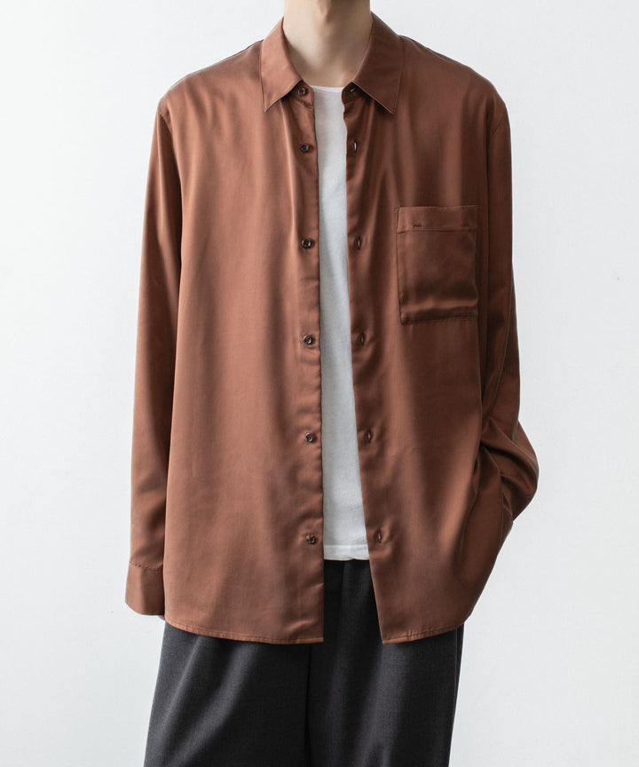 ATTACHMENT アタッチメントのCU/PE FIBRIL SATIN L/S SHIRT - L.BROWNの公式通販サイトsession福岡セレクトショップ