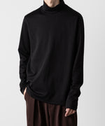 画像をギャラリービューアに読み込む, ATTACHMENT アタッチメントのCOTTON DOUBLE FACE SLIM FIT HIGHNECK L/S TEE - BLACK 公式通販サイトsession福岡セレクトショップ
