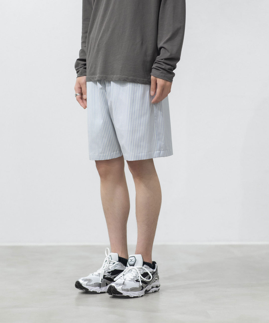 ATTACHMENT アタッチメントのWO/PE STRIPE EASY SHORTS - S.BLUEの公式通販サイトsession福岡セレクトショップ