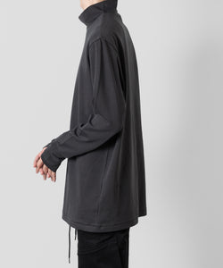 ATTACHMENT(アタッチメント)の23AWのCOTTON DOUBLE FACE HIGHNECK L/S TEEのD.GRAY